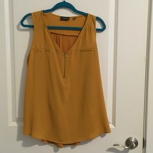 Tempted Golden Yellow Tank Top with Zipper